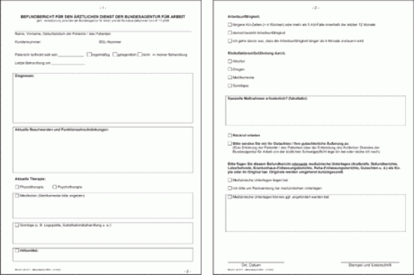 Kündigung auf ärztlichen rat+vordruck