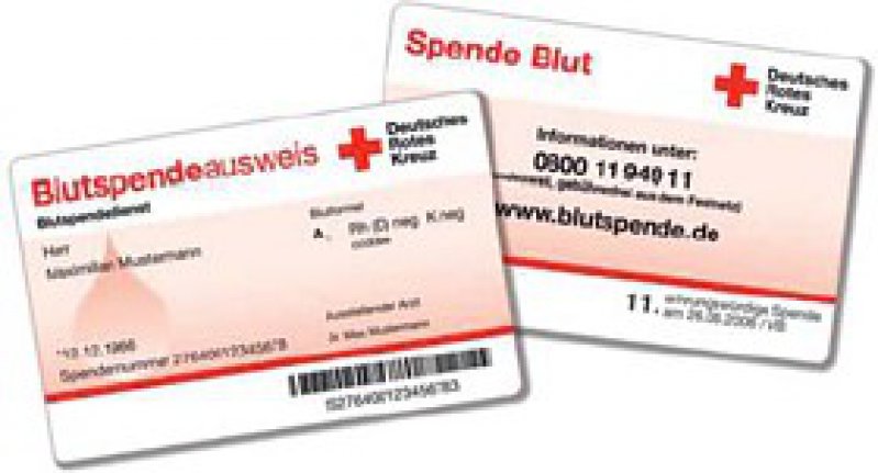 Blutspendeausweis mit Speicherchip