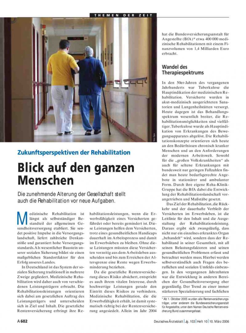 Zukunftsperspektiven Der Rehabilitation Blick Auf Den Ganzen Menschen