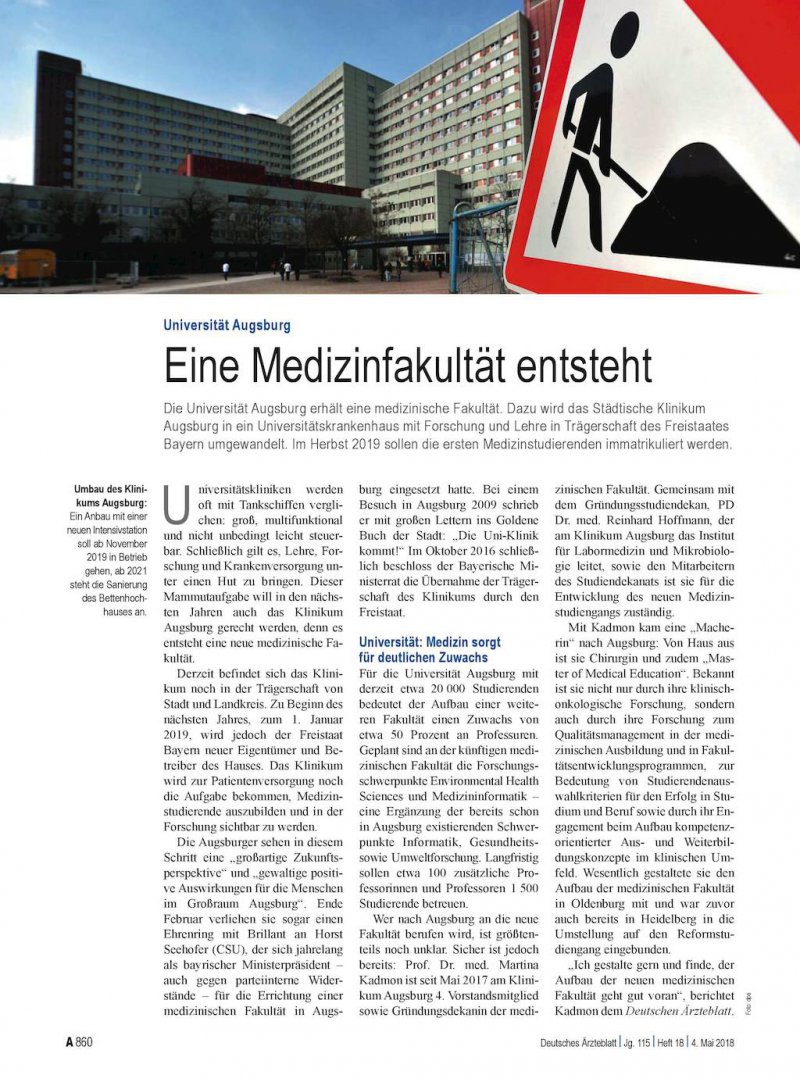 Universitat Augsburg Eine Medizinfakultat Entsteht