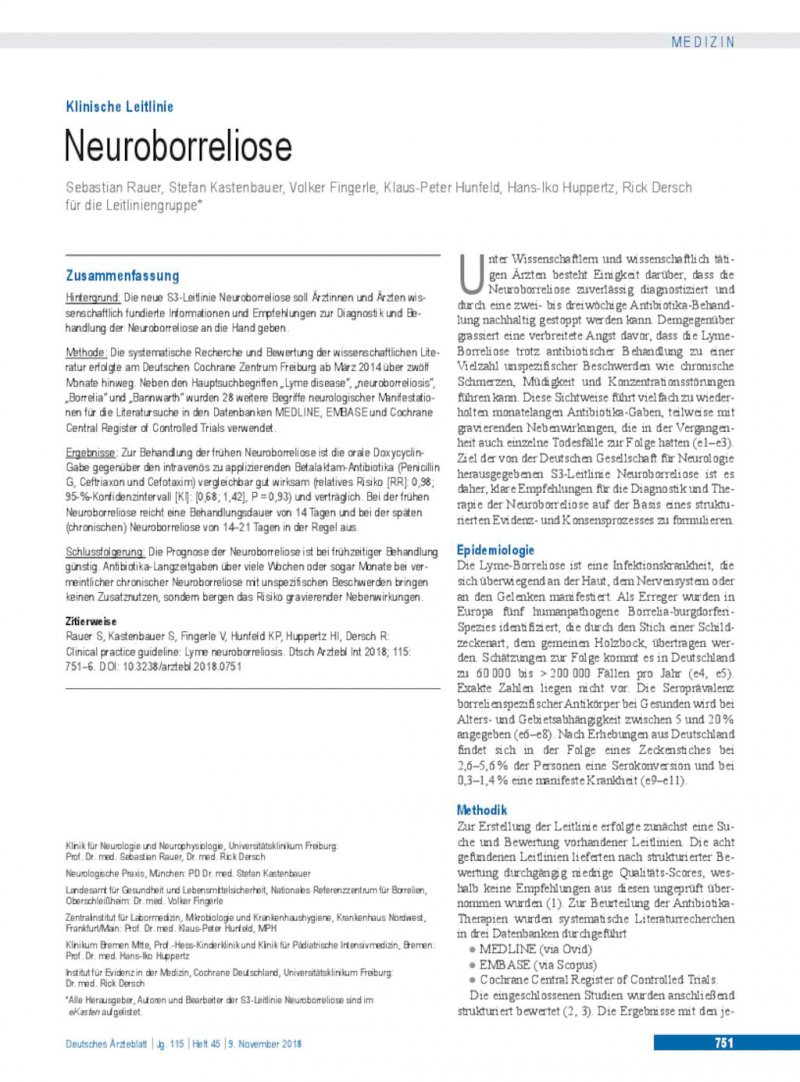 Neuroborreliose Und Autoimmunreaktion