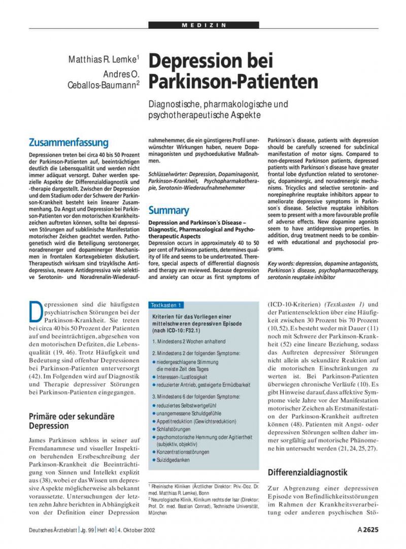 Parkinson Krankheit Definition